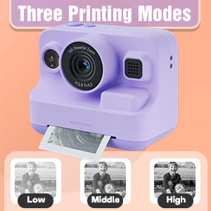 Dylanto Instant Print Camera for Kids,2.4 Inch Screen Kids Instant Cameras, Christmas Birthday Gifts for Girls Age 3-12, Portable Toddler Toy for 3 4 5 6 7 8 9 10 Year Old Girls Boys Purple