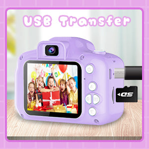 Dylanto Upgrade Kids Selfie Camera, Christmas Birthday Gifts for Girls&Boys Age 3-9, HD Digital Video Cameras for Toddler, Portable Toy for 3 4 5 6 7 8 9 Year Old Girls with 8GB SD Card-Purple