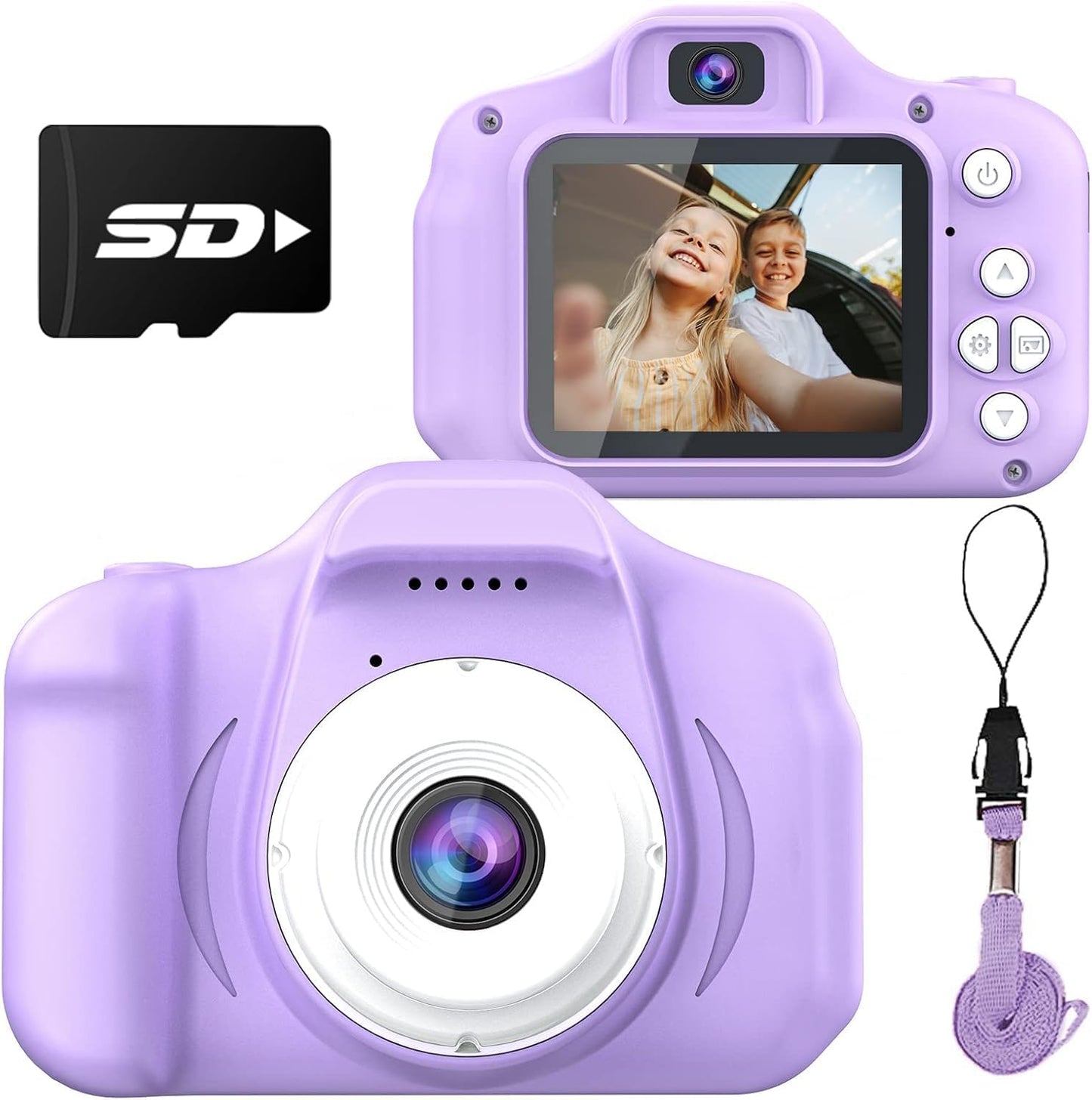 Dylanto Upgrade Kids Selfie Camera, Christmas Birthday Gifts for Girls&Boys Age 3-9, HD Digital Video Cameras for Toddler, Portable Toy for 3 4 5 6 7 8 9 Year Old Girls with 8GB SD Card-Purple
