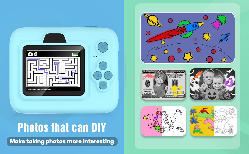 Dylanto Kids Camera Instant Print,1080P Kids Instant Cameras That Print Photos,Christmas Birthday Gifts for Girls Age 3-12,Portable Toy for 3 4 5 6 7 8 9 10 Year Old Girls Boys-Blue